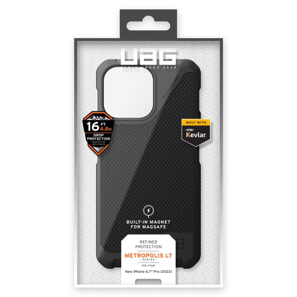 UAG Metropolis LT MagSafe Backcover iPhone 14 Pro Max - Kevlar Black