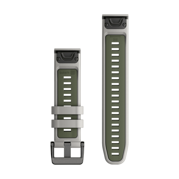 Garmin QuickFit® Siliconen bandje  - Garmin 22 mm aansluiting - Fog Gray / Moss