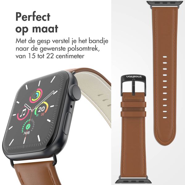 imoshion Classic lederen bandje Apple Watch Series 1 t/m 9 / SE (38/40/41 mm) | Series 10 / 11 (42 mm) - Bruin