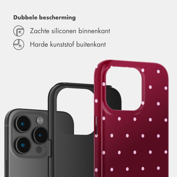 Selencia Vivid Backcover Apple iPhone 15 Pro - Happy Dots Burgundy