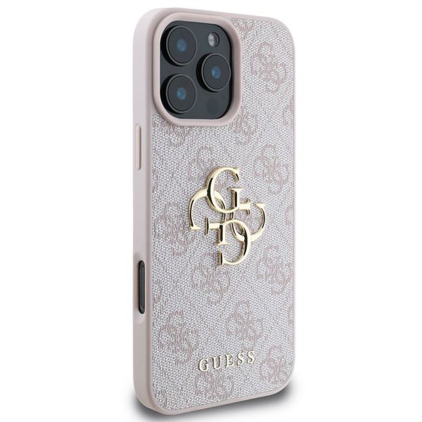 Guess 4G Metal Logo Backcover Apple iPhone 16 Pro - Roze