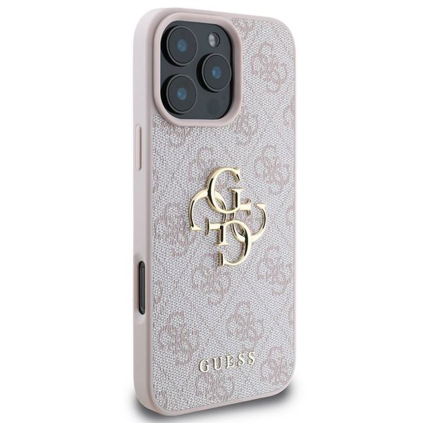 Guess 4G Metal Logo Backcover iPhone 16 Pro - Roze