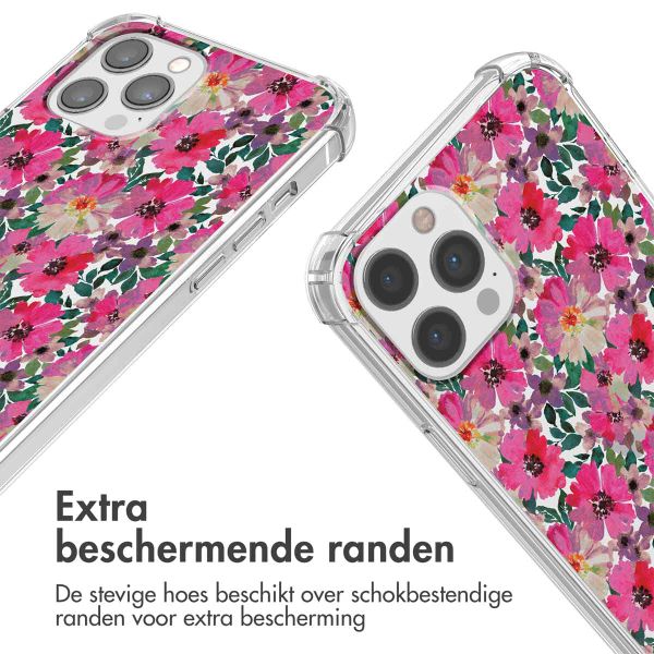 imoshion Design hoesje met koord Apple iPhone 12 (Pro) - Flower Water