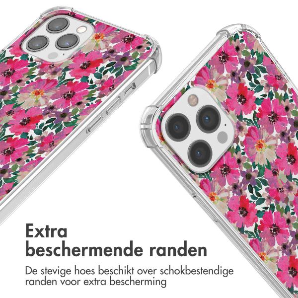 imoshion Design hoesje met koord iPhone 12 (Pro) - Flower Water