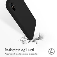 Accezz Liquid Silicone Backcover Apple iPhone X / Xs - Zwart