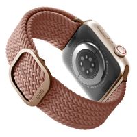 Uniq Aspen Braided bandje Apple Watch Series 1 t/m 9 / SE (38/40/41 mm) | Series 10 (42 mm) - Grapefruit Pink