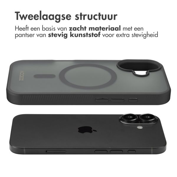 Accezz Rugged Frosted MagSafe Backcover Apple iPhone 16 - Zwart