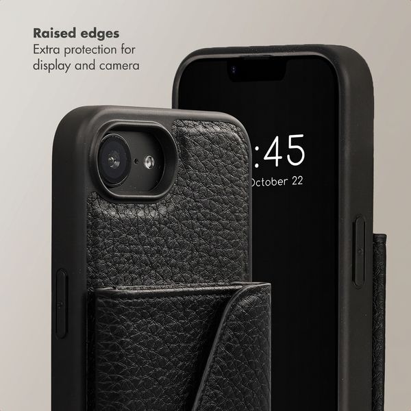 Selencia Sera Phone Case with Cord and Envelope Card Holder Apple iPhone 17e / 16e - Black