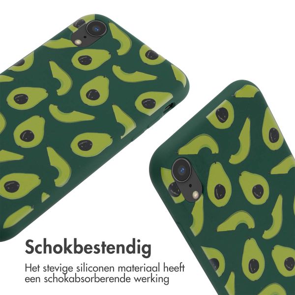 imoshion Siliconen design hoesje met koord iPhone Xr - Avocado Green