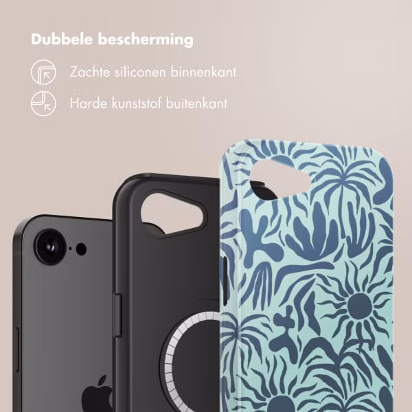 Selencia Vivid Backcover met MagSafe Apple iPhone 16e - Tropical Vibes Light Blue