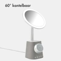 imoshion Make-up Spiegel met Bluetooth Speaker en Draadloze Oplader - Zilver