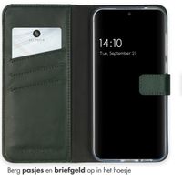 Selencia Echt Lederen Bookcase Samsung Galaxy S23 FE - Groen