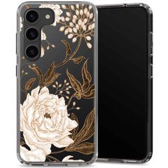 Selencia Fashion Extra Beschermende Backcover Samsung Galaxy S23 Plus - Golden Flowers