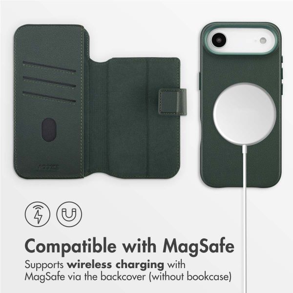 Accezz 2-in-1 Leather Bookcase with MagSafe Apple iPhone Air - Cedar Green
