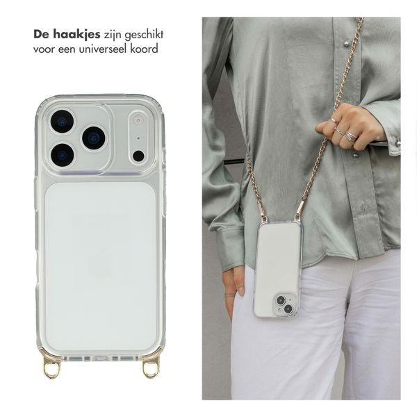 Selencia Backcover met afneembare haakjes Apple iPhone 17 Pro - Transparant