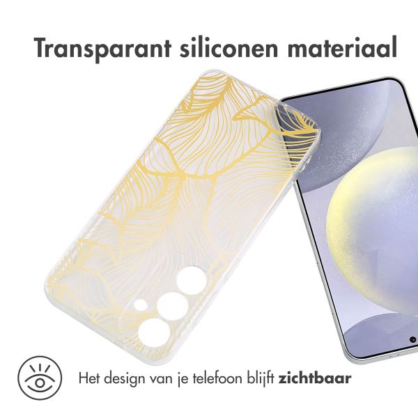 imoshion Design hoesje Samsung Galaxy S25 Plus - Golden Leaves Transparant