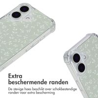 imoshion Design hoesje met koord Apple iPhone 16 - Smoke Green Flowers