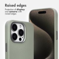 Accezz Leather Back Cover with MagSafe Apple iPhone 15 Pro - Light Grey