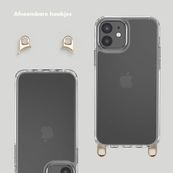 Selencia Backcover met afneembare haakjes iPhone 12 (Pro) - Transparant