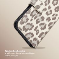 Selencia Sabi Bookcase met Panterprint Samsung Galaxy A36 / A56 - Soft Ivory