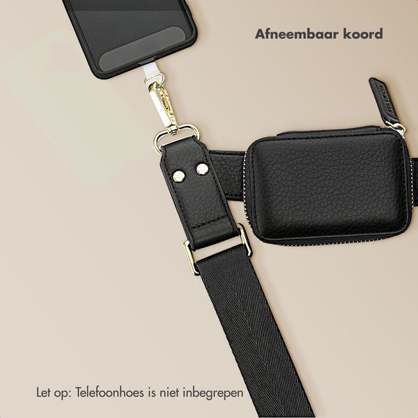 Selencia Telefoonkoord met Klein Tasje - Midnight Black