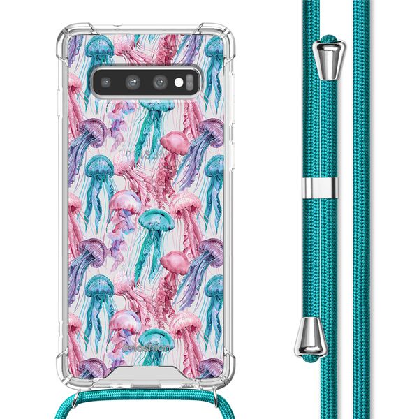 imoshion Design hoesje met koord Samsung Galaxy S10 - Jellyfish Watercolor