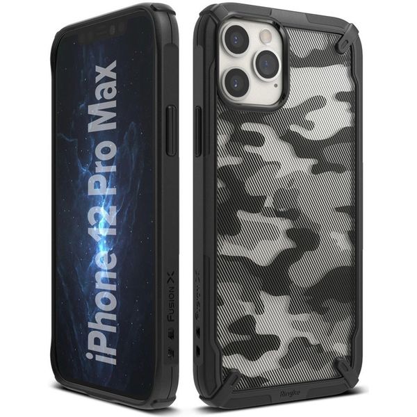 Ringke Fusion X Backcover iPhone 12 Pro Max - Camo Zwart