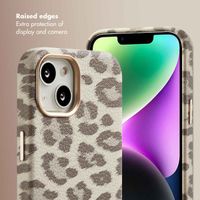 Selencia Sabi Back Cover Panther Print with MagSafe Apple iPhone 14 - Soft Ivory