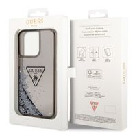 Guess Liquid Glitter Backcover iPhone 14 Pro - Zwart