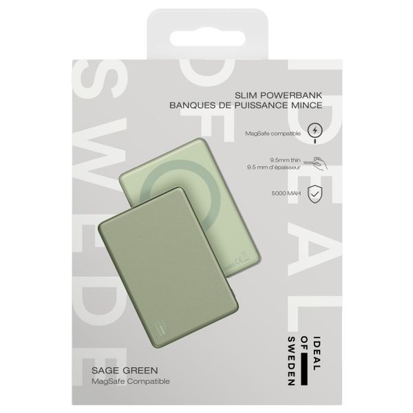 iDeal of Sweden Slim MagSafe Powerbank 5.000 mAh - Draadloze powerbank - Sage Green