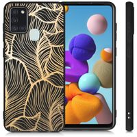 imoshion Design hoesje Samsung Galaxy A21s - Bladeren / Zwart