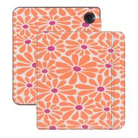 imoshion Design Slim Hard Case Sleepcover met stand Kobo Libra Colour - Orange Flowers Connect