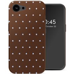 Selencia Vivid Backcover met MagSafe Apple iPhone 17e / 16e - Happy Dots Chocolate