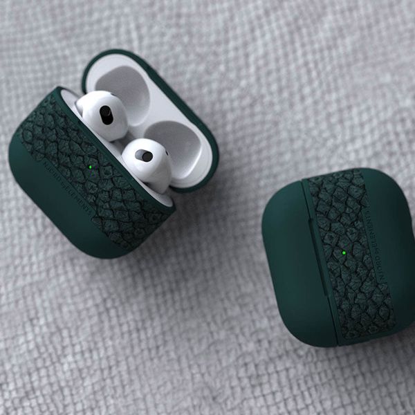 Njorð Collections Salmon Leather Case Apple AirPods 3 (2021) - Dark Green