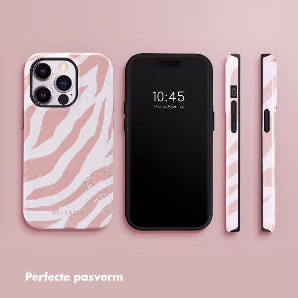 Selencia Vivid Backcover Apple iPhone 14 Pro - Colorful Zebra Old Pink