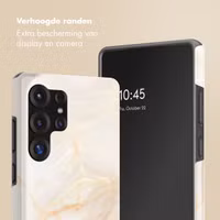 Selencia Vivid Backcover met MagSafe Samsung Galaxy S25 Ultra - Golden Beige Marble