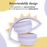 imoshion Kids Dino Bluetooth Headphones - Kinder koptelefoon met decibelbegrenzer - Draadloze koptelefoon + AUX kabel - Lavender Lilac / Yellow