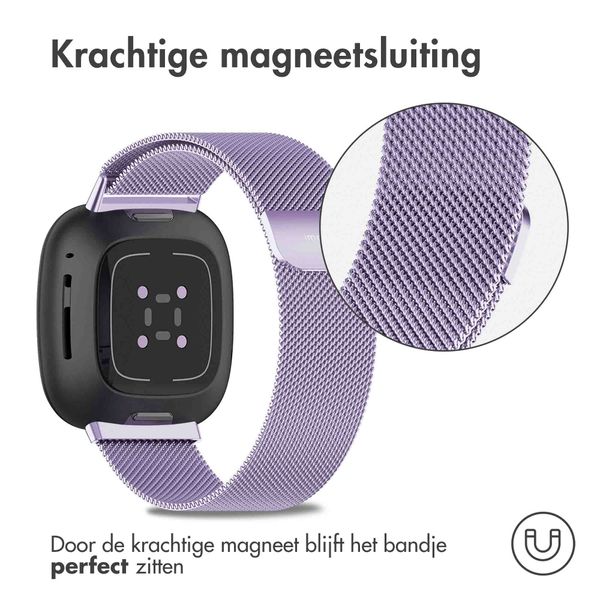 imoshion Milanees magnetisch bandje Fitbit Versa 3 - Maat S - Paars