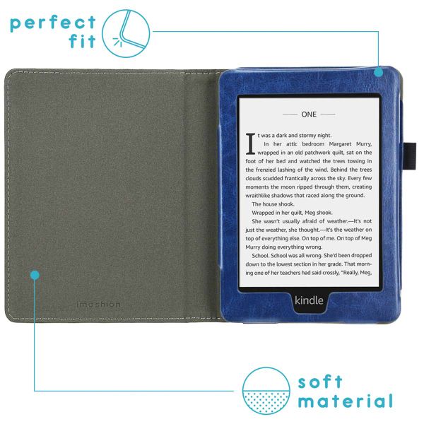 imoshion Vegan Leather Bookcase Amazon Kindle Paperwhite 4 - Donkerblauw