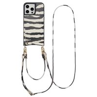 Selencia Nova Phone Case with Cord and Card Holder Apple iPhone 15 Pro Max - Zazzy Zebra