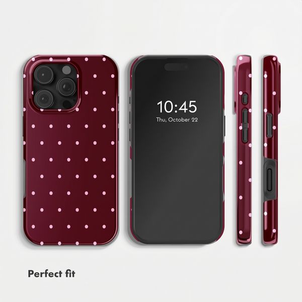 Selencia Vivid Back Cover Apple iPhone 16 Pro Max - Happy Dots Burgundy