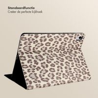 Selencia Sabi Bookcase met panterprint Samsung Galaxy Tab S11 - Soft Ivory