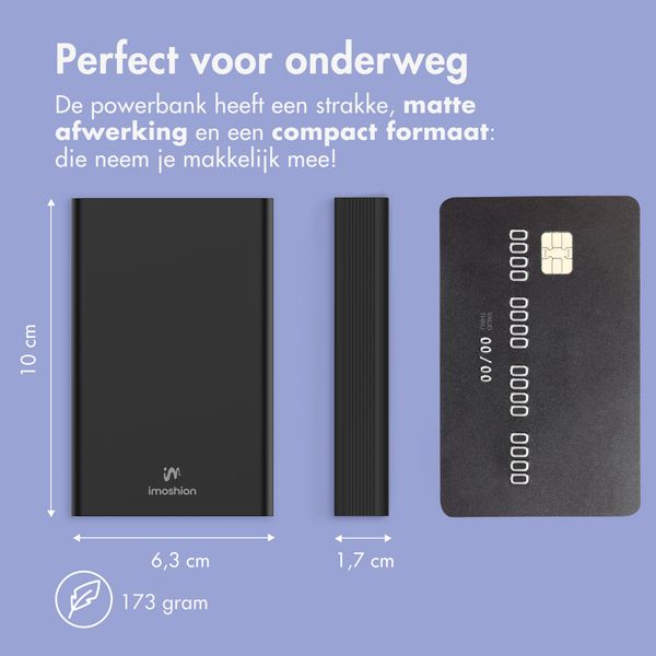 imoshion Ultra Series Aluminium Powerbank 10.000 mAh - Quick Charge en Power Delivery - Black - Samsung Galaxy S26