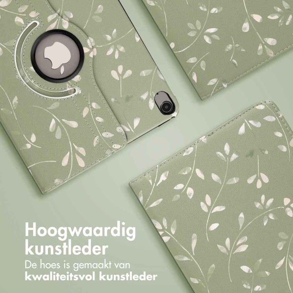imoshion 360° Draaibare Design Bookcase Apple iPad Air 5 (2022) / Air 4 (2020) - Green Flowers