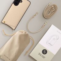 Selencia Nova Phone Case with Cord and Card Holder Samsung Galaxy A37 (5G) - Beige