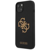 Guess 4G Logo Silicone Backcover iPhone 13 Mini - Zwart