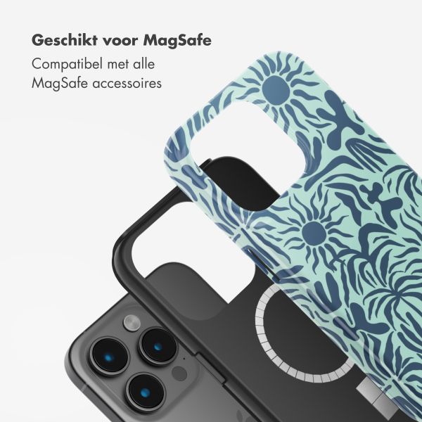 Selencia Vivid Tough Backcover met MagSafe Apple iPhone 15 Pro - Tropical Vibes Light Blue