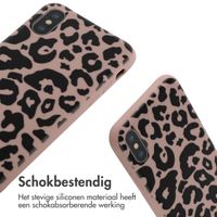 imoshion Siliconen design hoesje met koord iPhone X / Xs - Animal Pink