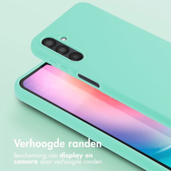 Selencia Siliconen hoesje met afneembaar koord Samsung Galaxy A25 (5G) - Turquoise