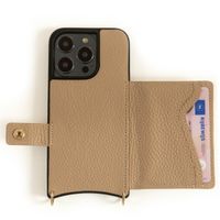 Dutchies MagSafe Backcover met pashouder iPhone 13 Pro - Telefoonkoord niet inbegrepen - Beige